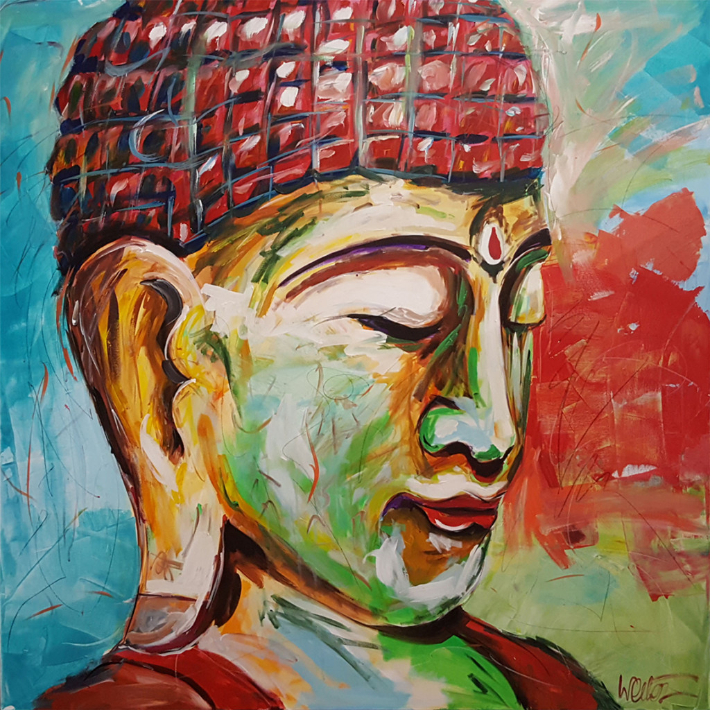 Bouddha – Peinture Acrylique 120 120cm – Eric Wetter – Artiste Peintre