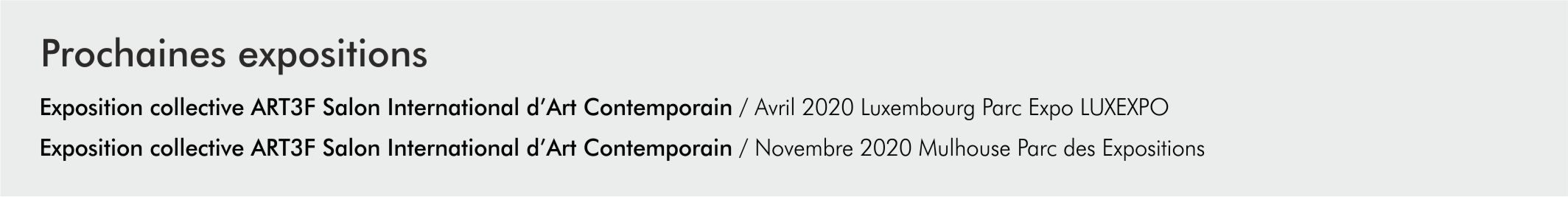 PROCHAINES EXPOS